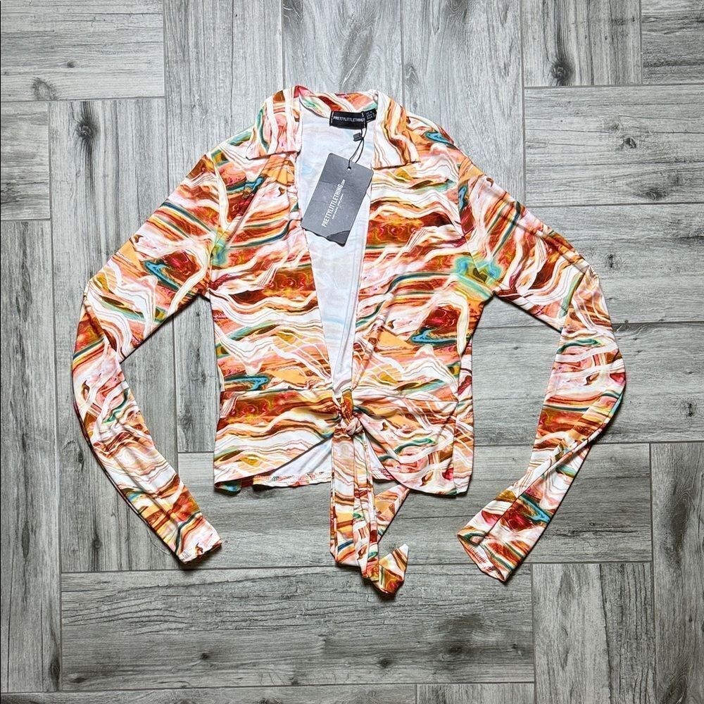 PrettyLittleThing Colorful Swirl Top Size US 6